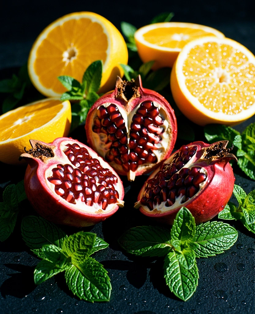 Frisches Obst und Gemüse als Symbole für Vitalität